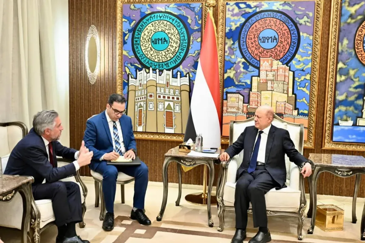 العليمي: الحل السياسي في اليمن يبدأ بنزع سلاح الحوثيين